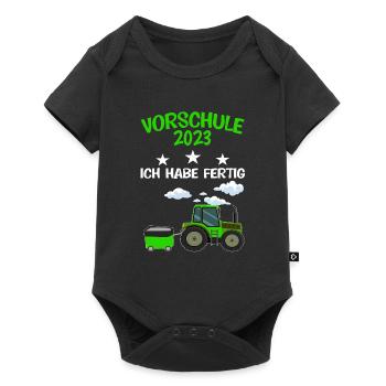 Vorschule 2023 Traktor Vorschüler Geschenk - Baby Premium Kurzarmbody - Schwarz - Vorne