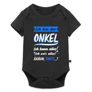Onkel Familie Neffe Geschenk - Baby Premium Kurzarmbody - Schwarz - Vorne