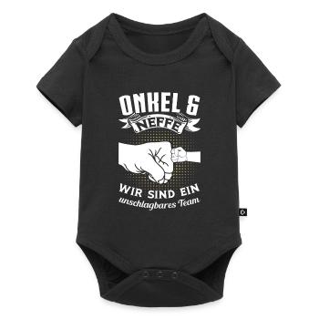 Onkel Neffe Onkels Geschenk - Baby Premium Kurzarmbody - Schwarz - Vorne