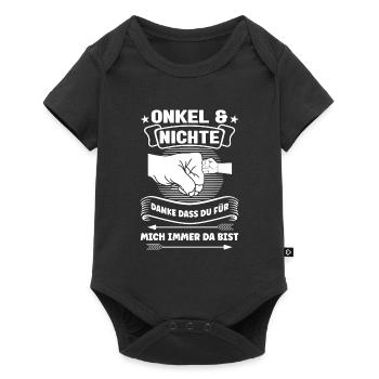 Onkel Nichte Nichten Geschenk - Baby Premium Kurzarmbody - Schwarz - Vorne