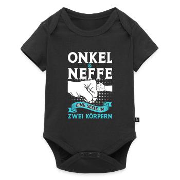Onkel Neffe Onkels Geschenk - Baby Premium Kurzarmbody - Schwarz - Vorne