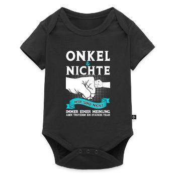 Onkel Nichte Nichten Geschenk - Baby Premium Kurzarmbody - Schwarz - Vorne