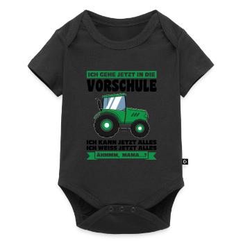 Vorschule Traktor Vorschüler Geschenk - Baby Premium Kurzarmbody - Schwarz - Vorne