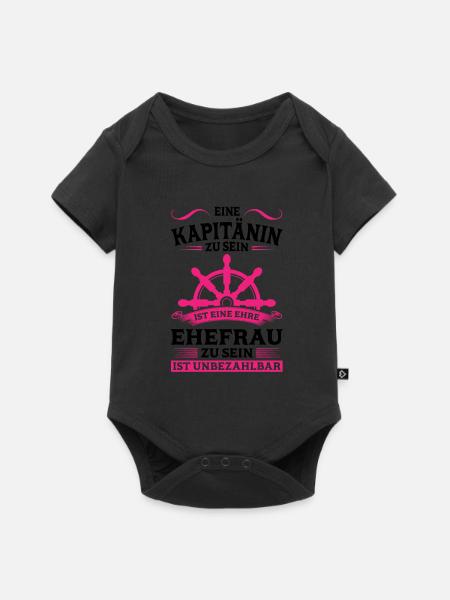 Kapitänin Boot Seglerin Geschenk - Baby Premium Kurzarmbody - Schwarz