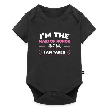 Trauzeugin Hochzeit Brautjungfer Geschenk - Baby Premium Kurzarmbody - Schwarz - Vorne