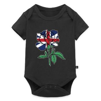 Drapeau Rose Drapeau Britannique Racines Cadeau - Body à manches courtes Premium Bébé - noir - Devant