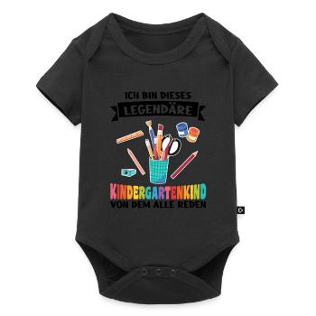Kindergarten Anfang Kindergartenanfänger Geschenk - Baby Premium Kurzarmbody - Schwarz - Vorne