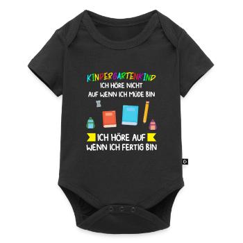 Kindergarten Anfang Kindergartenanfänger Geschenk - Baby Premium Kurzarmbody - Schwarz - Vorne