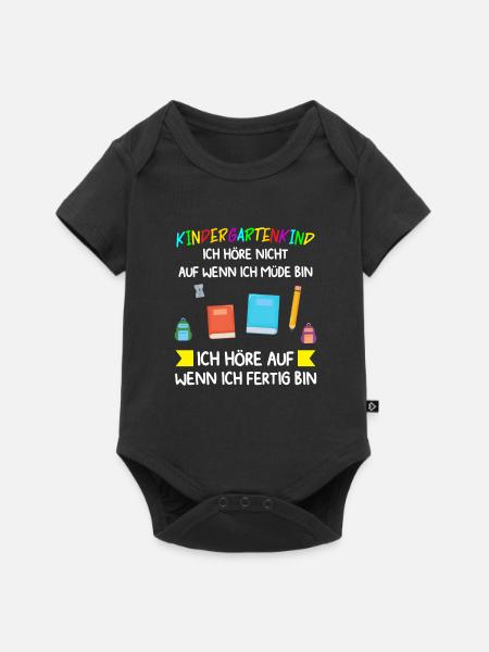 Kindergarten Anfang Kindergartenanfänger Geschenk - Baby Premium Kurzarmbody - Schwarz