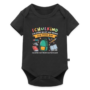 Schulkind Schulanfang Schulanfänger Geschenk - Baby Premium Kurzarmbody - Schwarz - Vorne