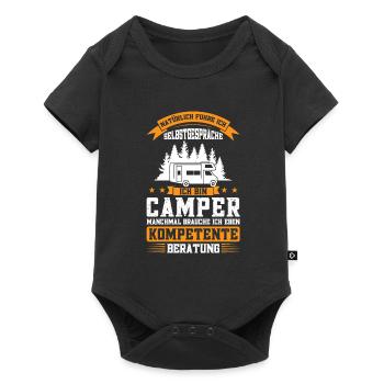 Campen Camping camper Wanderung Geschenk - Baby Premium Kurzarmbody - Schwarz - Vorne