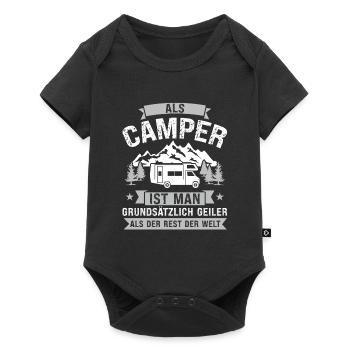 Campen camper Wanderung Geschenk - Baby Premium Kurzarmbody - Schwarz - Vorne