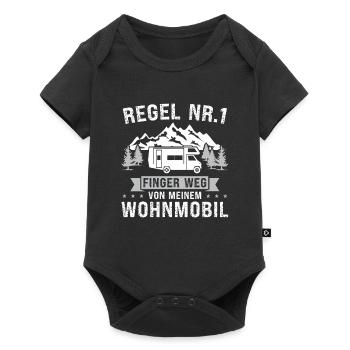 Campen Camping camper Wanderung Geschenk - Baby Premium Kurzarmbody - Schwarz - Vorne