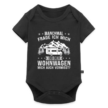 Campen Camping camper Wanderung Geschenk - Baby Premium Kurzarmbody - Schwarz - Vorne