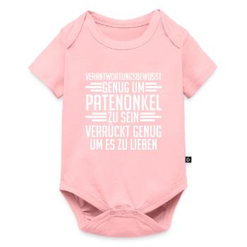 Patenonkel Pate Taufpate Geschenk - Baby Premium Kurzarmbody - Rosa - Vorne