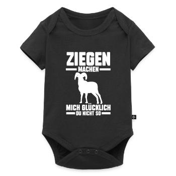 Ziegen Ziege Landwirt-in Ziegenzüchter Geschenk - Baby Premium Kurzarmbody - Schwarz - Vorne