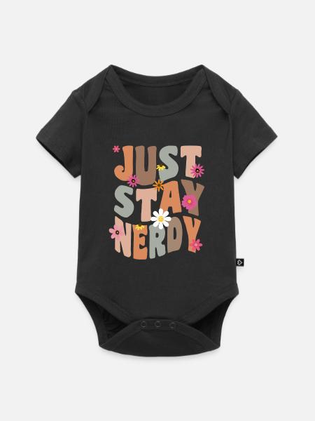 Bleib einfach nerdig - Baby Premium Kurzarmbody - Schwarz
