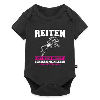 Reiten Mädchen Reiterhof Geschenk - Baby Premium Kurzarmbody - Schwarz - Vorne