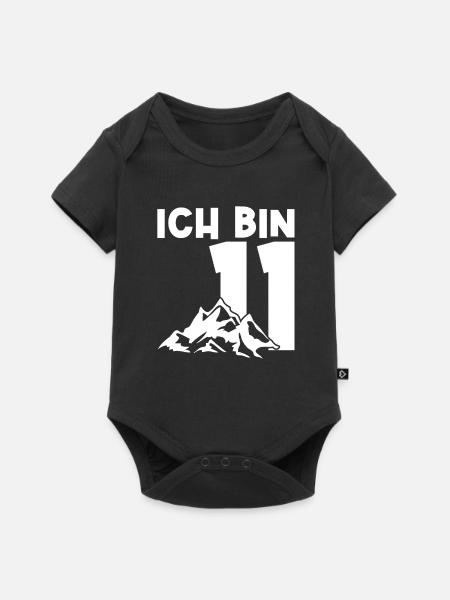 11. Geburtstag Berge Geburtstagsparty Geschenk - Baby Premium Kurzarmbody - Schwarz
