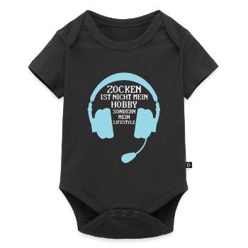 Gaming Zocken Gamer Geschenk - Baby Premium Kurzarmbody - Schwarz - Vorne