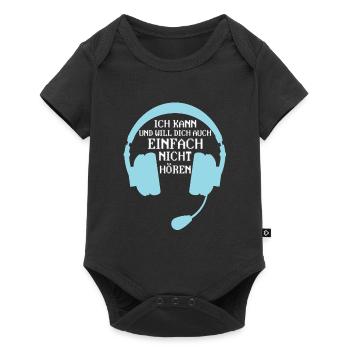 Gaming Zocken Videospiele Geschenk - Baby Premium Kurzarmbody - Schwarz - Vorne
