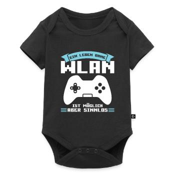 Gaming Zocken Gamer Geschenk - Baby Premium Kurzarmbody - Schwarz - Vorne