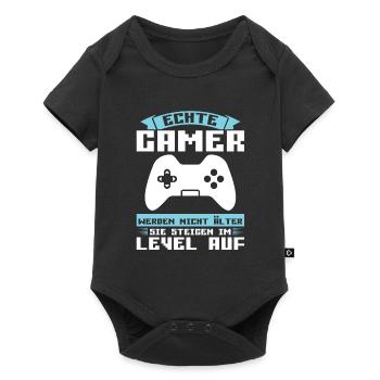 Gaming Zocken Computer Geschenk - Baby Premium Kurzarmbody - Schwarz - Vorne