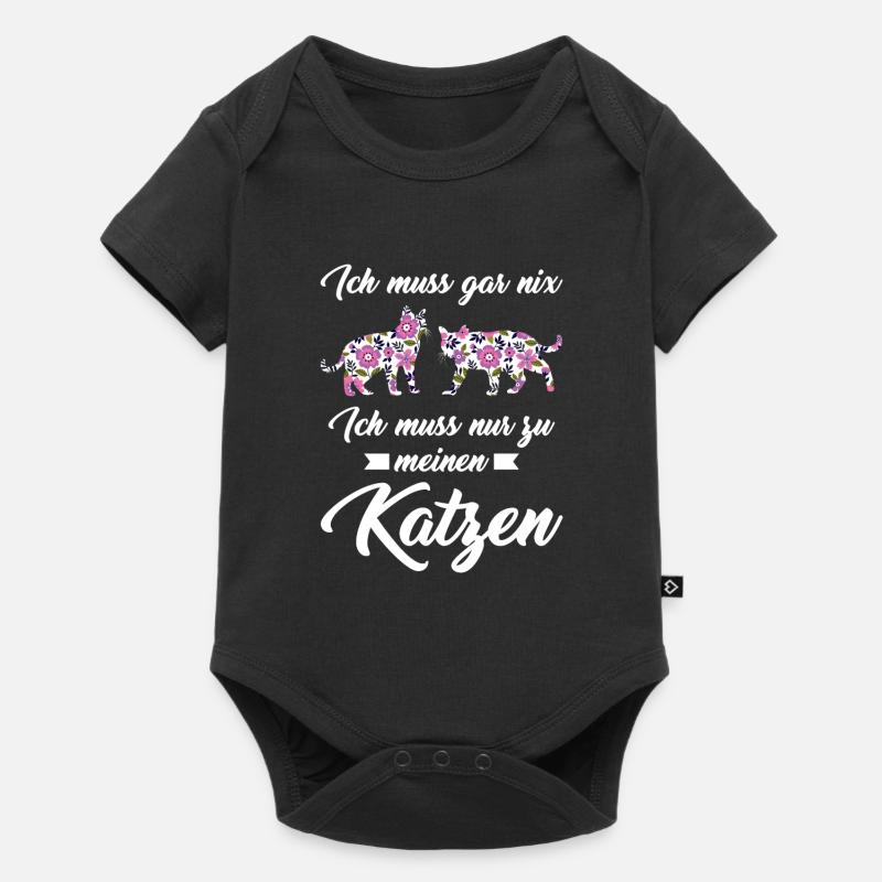 Katze Tier Katzenfreunde Geschenk - Baby Premium Kurzarmbody - Schwarz