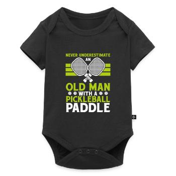 Old Man Pickleball Paddle Gift - Baby Premium short-sleeve bodysuit - black - Front