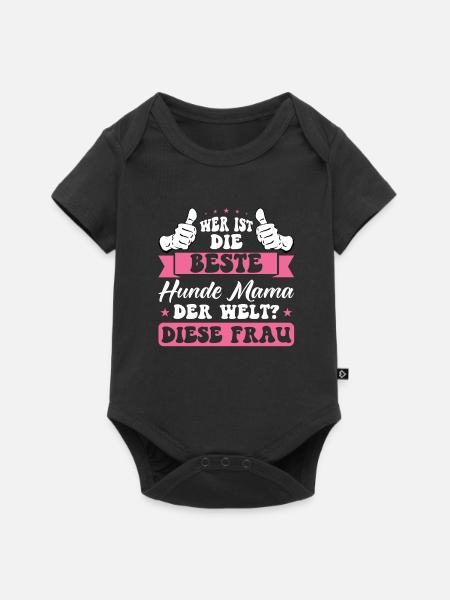 Hunde Mama Hund Geschenk - Baby Premium Kurzarmbody - Schwarz