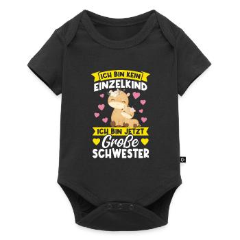 2 Giraffen Grosse Schwester Schwestern Geschenk - Baby Premium Kurzarmbody - Schwarz - Vorne