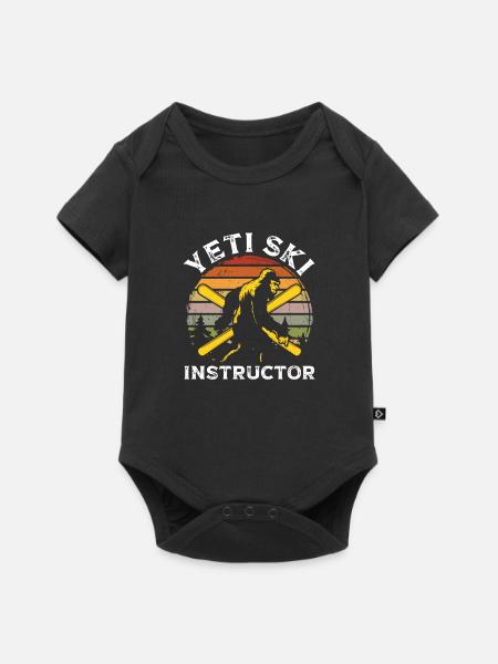Skifahren Skilehrer Skiurlaub Skifahrer Geschenk - Baby Premium Kurzarmbody - Schwarz