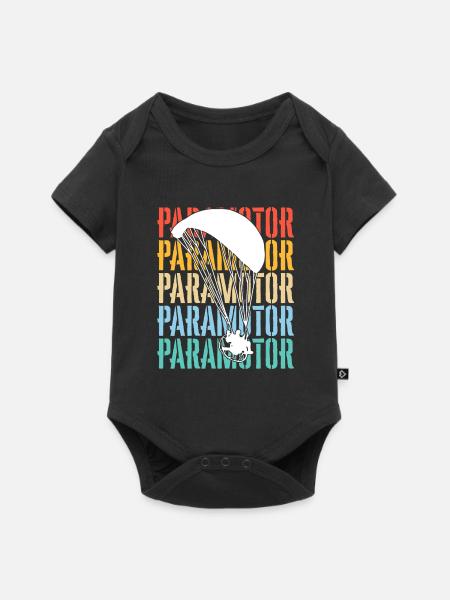 Paramotoring Paramotor - Baby Premium Kurzarmbody - Schwarz
