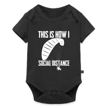 Paramotoring C’est ainsi que je respecte la distance sociale - Body à manches courtes Premium Bébé - noir - Devant