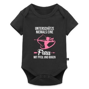 Bogen Sport Bogenschießen Bogen Geschenk - Baby Premium Kurzarmbody - Schwarz - Vorne