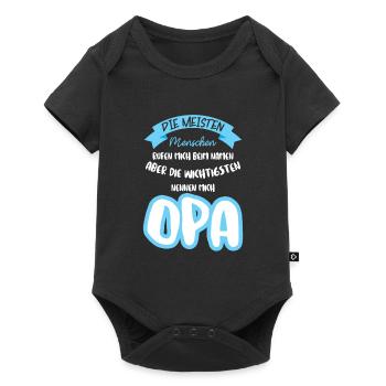 Opas Opa Opas Geschenk - Baby Premium Kurzarmbody - Schwarz - Vorne
