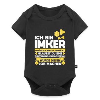 Imker Bienen Honig Geschenk - Baby Premium Kurzarmbody - Schwarz - Vorne