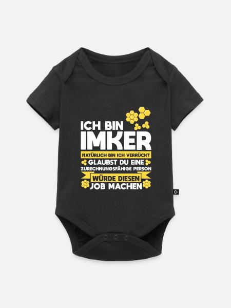 Imker Bienen Honig Geschenk - Baby Premium Kurzarmbody - Schwarz