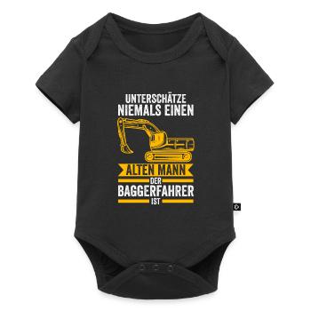 Baggerfahrer Job Baggerführer Geschenk - Baby Premium Kurzarmbody - Schwarz - Vorne