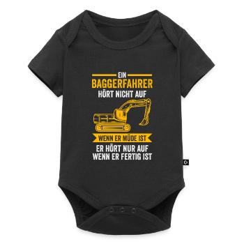 Baggerfahrer Job Baggerführer Geschenk - Baby Premium Kurzarmbody - Schwarz - Vorne