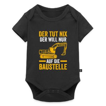 Baggerfahrer Job Baggerführer Geschenk - Baby Premium Kurzarmbody - Schwarz - Vorne