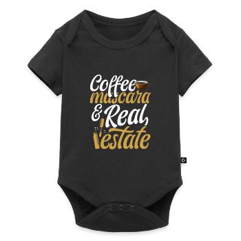 Coffee Mascara Real Estate Funny Realtor Makeup - Baby Premium short-sleeve bodysuit - black - Front
