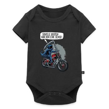 Soviele Idioten und nur eine Sense Sensenmann - Baby Premium Kurzarmbody - Schwarz - Vorne