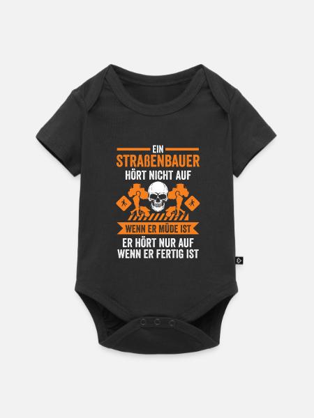 Straßenbauer Job Bauarbeiter Geschenk - Baby Premium Kurzarmbody - Schwarz