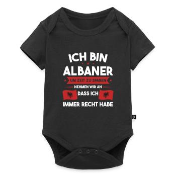 Albanien Heimat Albaner Geschenk - Baby Premium Kurzarmbody - Schwarz - Vorne