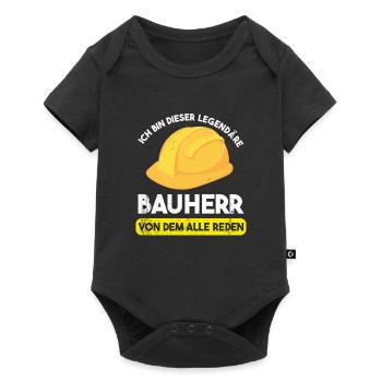 Bauherr Bauherrin Eigenheim Geschenk - Baby Premium Kurzarmbody - Schwarz - Vorne