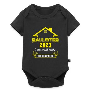 Bauleiter 2023 Bauaufsicht Bauleitung Geschenk - Baby Premium Kurzarmbody - Schwarz - Vorne