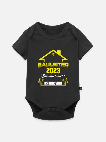 Bauleiter 2023 Bauaufsicht Bauleitung Geschenk - Baby Premium Kurzarmbody - Schwarz