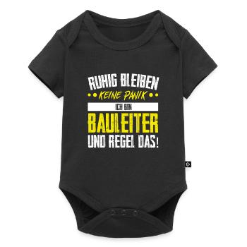 Bauleiter Bauaufsicht Bauarbeiter Geschenk - Baby Premium Kurzarmbody - Schwarz - Vorne