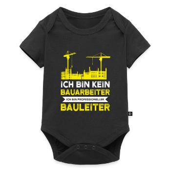 Bauleiter Bauaufsicht Baustellenleiter Geschenk - Baby Premium Kurzarmbody - Schwarz - Vorne